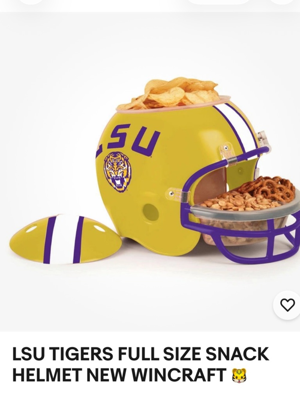 Wincraft LSU Tigers Full-Size Snack Helmet - Gold & Purple